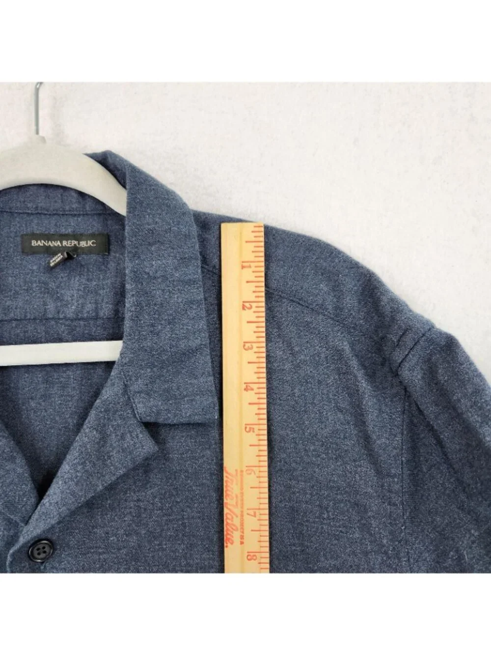 Banana Republic Shirt Mens XL Blue Flannel Button Front Long Sleeve Pockets - Picture 4 of 10